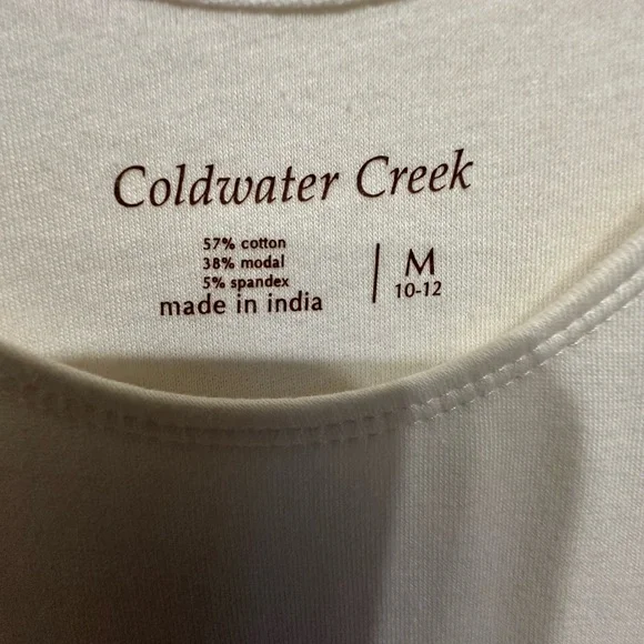 Two Coldwater Creek Tank Tops—one Black, one White—Size M (10-12) - Picture 3 of 7